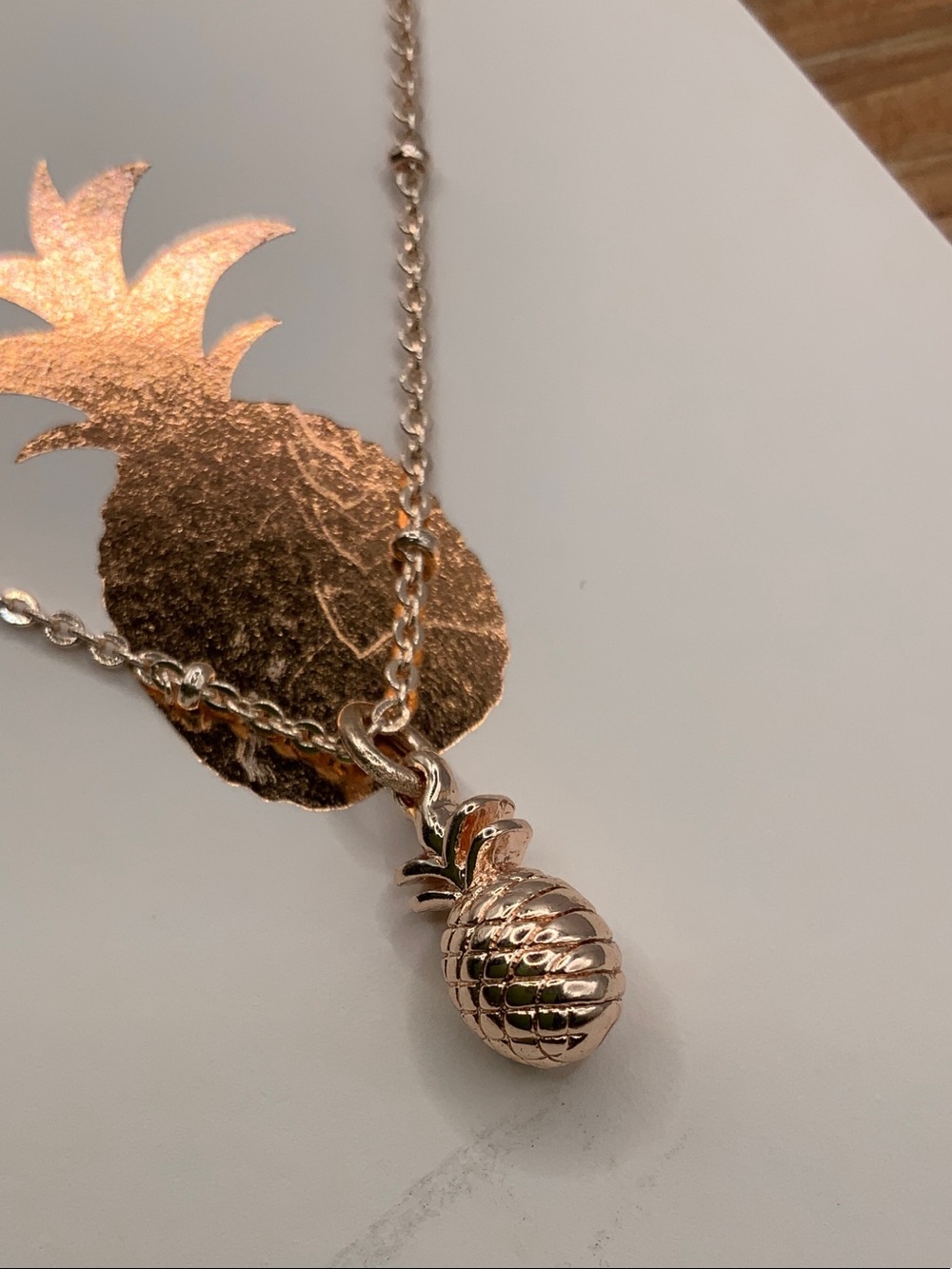 LC Lauren Conrad Rose Gold Pineapple Charm Pendant Necklace